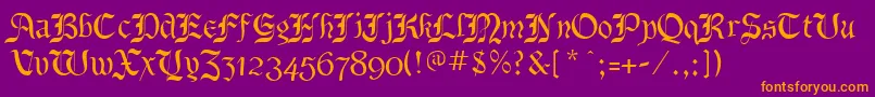 BenecryptineRegular Font – Orange Fonts on Purple Background