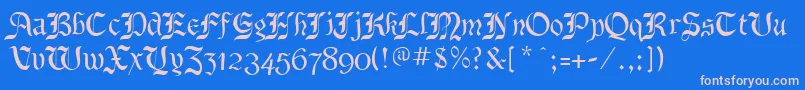 BenecryptineRegular-Schriftart – Rosa Schriften auf blauem Hintergrund