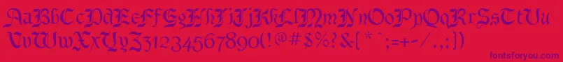 BenecryptineRegular-fontti – violetit fontit punaisella taustalla