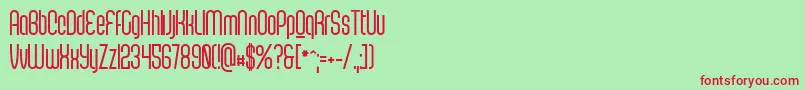 ScantypeboldPersonal-fontti – punaiset fontit vihreällä taustalla