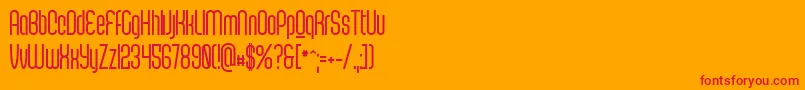 ScantypeboldPersonal-Schriftart – Rote Schriften auf orangefarbenem Hintergrund