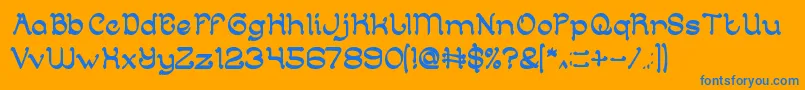 ArabianKnight Font – Blue Fonts on Orange Background