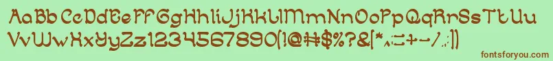 ArabianKnight Font – Brown Fonts on Green Background