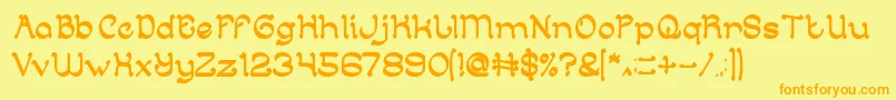 ArabianKnight Font – Orange Fonts on Yellow Background