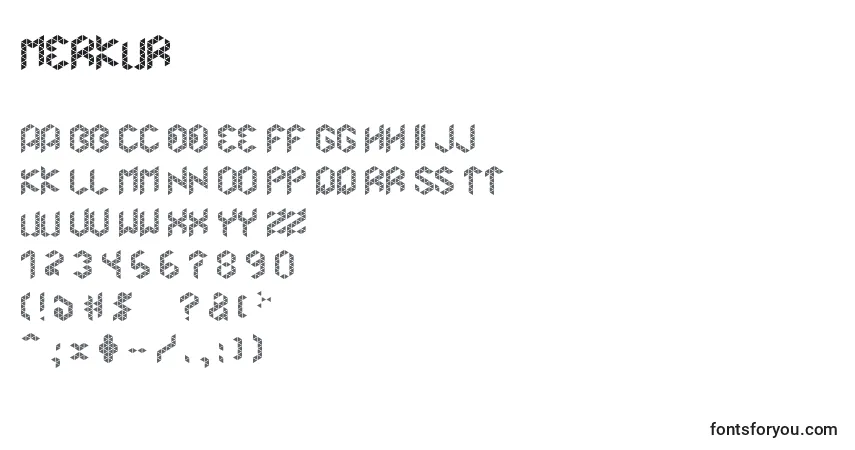 Fuente Merkur - alfabeto, números, caracteres especiales