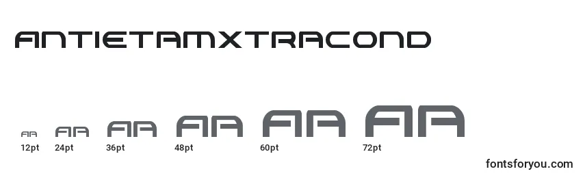 Размеры шрифта Antietamxtracond