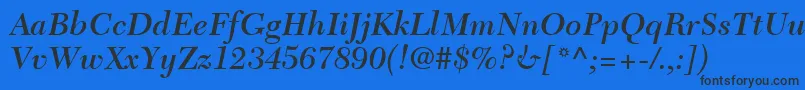 TycoonSsiSemiBoldItalic Font – Black Fonts on Blue Background