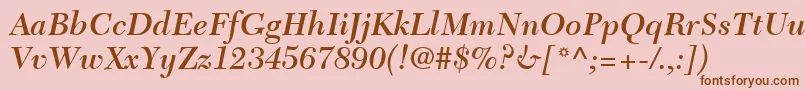 TycoonSsiSemiBoldItalic Font – Brown Fonts on Pink Background