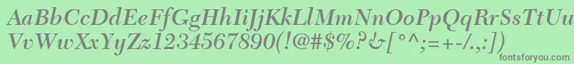 TycoonSsiSemiBoldItalic Font – Gray Fonts on Green Background