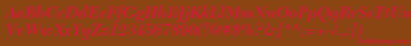 TycoonSsiSemiBoldItalic Font – Red Fonts on Brown Background