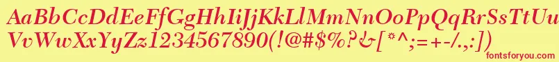 TycoonSsiSemiBoldItalic Font – Red Fonts on Yellow Background