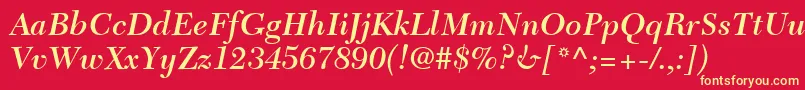 TycoonSsiSemiBoldItalic Font – Yellow Fonts on Red Background