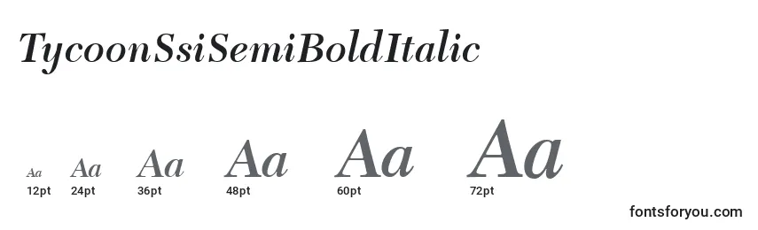 TycoonSsiSemiBoldItalic Font Sizes
