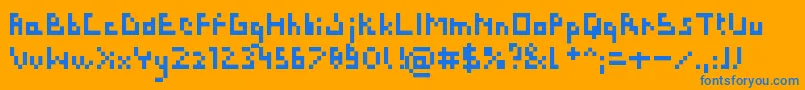 BitLazy Font – Blue Fonts on Orange Background
