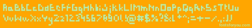 BitLazy Font – Green Fonts on Orange Background