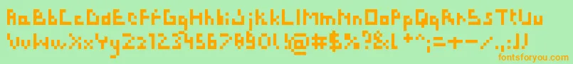 BitLazy Font – Orange Fonts on Green Background