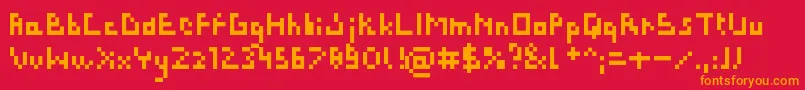 フォントBitLazy – 赤い背景にオレンジの文字