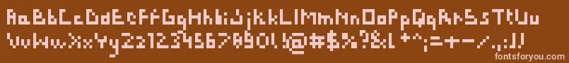 BitLazy Font – Pink Fonts on Brown Background