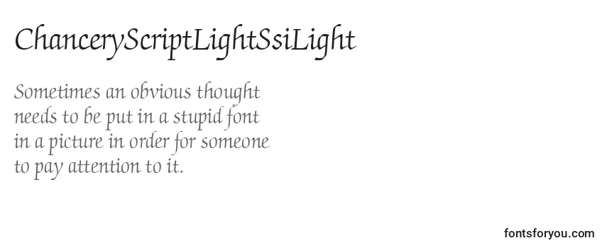 Review of the ChanceryScriptLightSsiLight Font