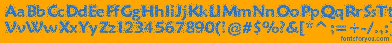 Sprinkles-Schriftart – Blaue Schriften auf orangefarbenem Hintergrund