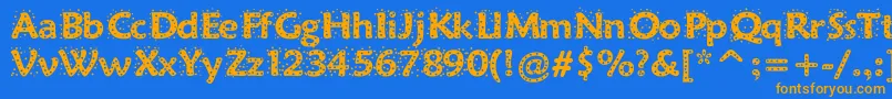 Sprinkles-Schriftart – Orangefarbene Schriften auf blauem Hintergrund