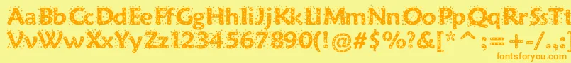 Sprinkles-Schriftart – Orangefarbene Schriften auf gelbem Hintergrund