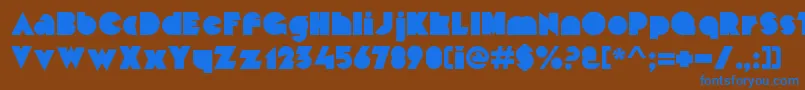 MekonBlockalt-Schriftart – Blaue Schriften auf braunem Hintergrund