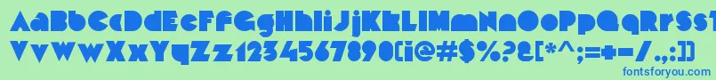 Fonte MekonBlockalt – fontes azuis em um fundo verde