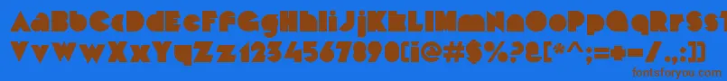 MekonBlockalt Font – Brown Fonts on Blue Background