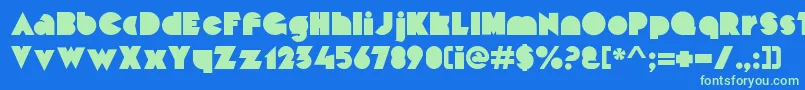 MekonBlockalt Font – Green Fonts on Blue Background