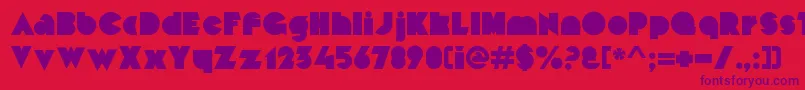 MekonBlockalt-Schriftart – Violette Schriften auf rotem Hintergrund