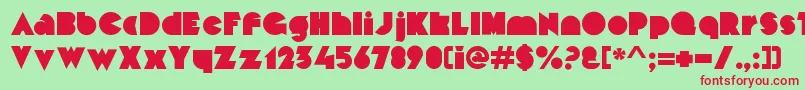 Czcionka MekonBlockalt – czerwone czcionki na zielonym tle