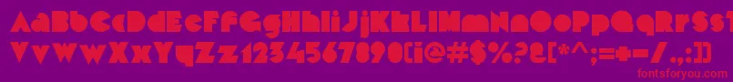 Fonte MekonBlockalt – fontes vermelhas em um fundo violeta