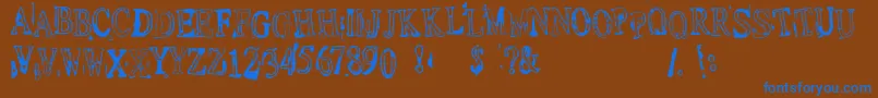 DepressionistV1.0 Font – Blue Fonts on Brown Background