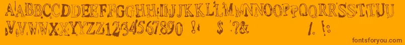 DepressionistV1.0 Font – Brown Fonts on Orange Background