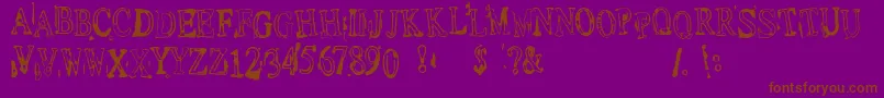 DepressionistV1.0-Schriftart – Braune Schriften auf violettem Hintergrund