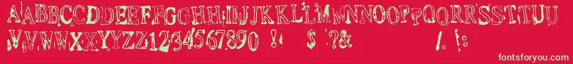 DepressionistV1.0 Font – Green Fonts on Red Background