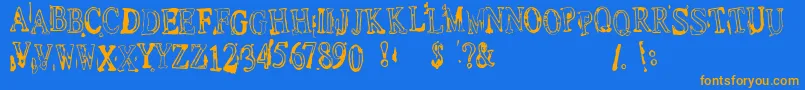 DepressionistV1.0 Font – Orange Fonts on Blue Background