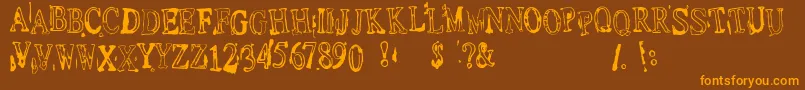 DepressionistV1.0 Font – Orange Fonts on Brown Background