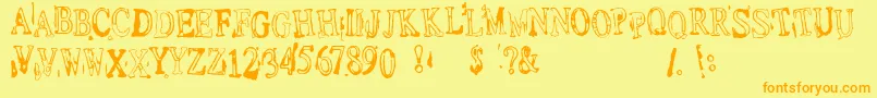 DepressionistV1.0 Font – Orange Fonts on Yellow Background