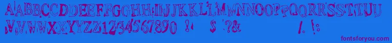 DepressionistV1.0 Font – Purple Fonts on Blue Background
