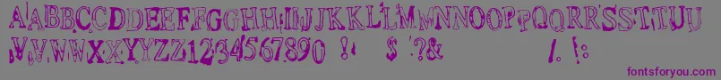 Шрифт DepressionistV1.0 – фиолетовые шрифты на сером фоне