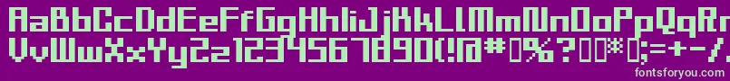 Bmsla Font – Green Fonts on Purple Background