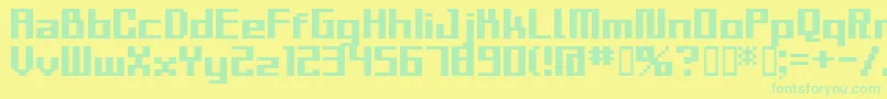 Bmsla Font – Green Fonts on Yellow Background