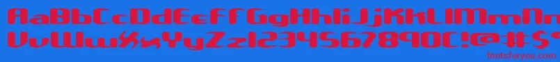 UnexploredGalaxiesWBrk Font – Red Fonts on Blue Background