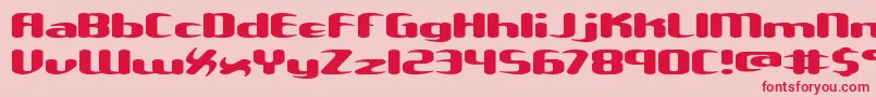 UnexploredGalaxiesWBrk Font – Red Fonts on Pink Background