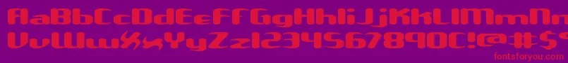 UnexploredGalaxiesWBrk Font – Red Fonts on Purple Background