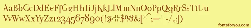Parmapetit Font – Brown Fonts on Yellow Background