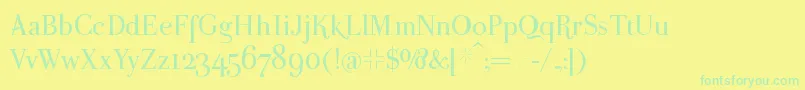 Police Parmapetit – polices vertes sur fond jaune