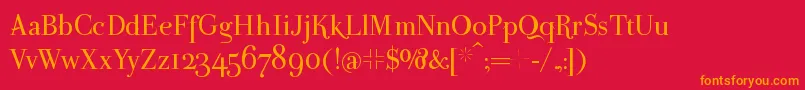 Parmapetit Font – Orange Fonts on Red Background